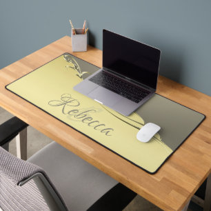 Luxury gold metal decorative on gold and silver desk mat