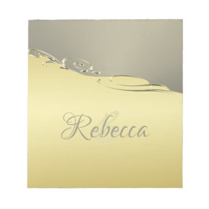 Luxury gold metal decorative on gold and silver notepad