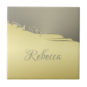 Luxury gold metal decorative on gold and silver tile