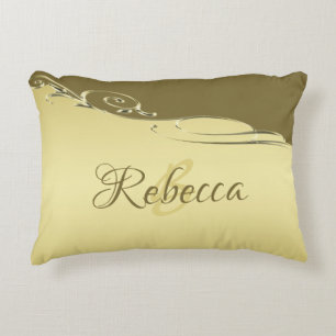 Luxury gold metal decorative on Military gold Accent Pillow
