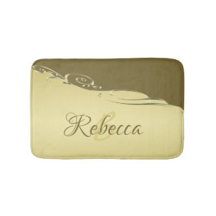 Luxury gold metal decorative on Military gold Bath Mat