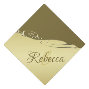 Luxury gold metal decorative on Military gold Graduation Cap Topper