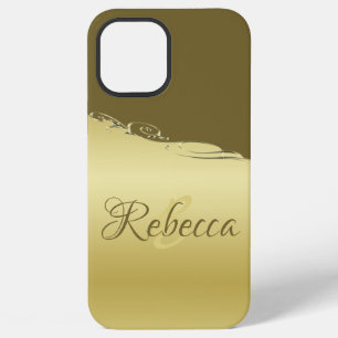 Luxury gold metal decorative on Military gold  iPhone 12 Pro Max Case