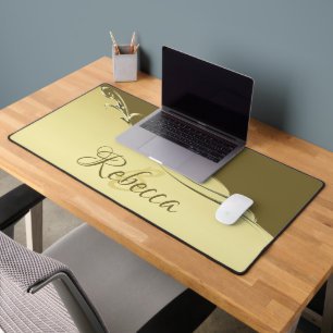 Luxury gold metal decorative on  Military gold Pap Desk Mat