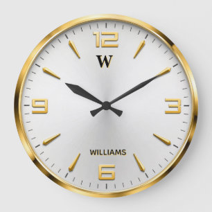 Luxury Gold Minimalist Modern Gold Accent  Large Clock