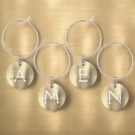 Luxury Gold Modern & Elegant Monogram Wine Charm<br><div class="desc">Luxury Gold Modern and Elegant Monogram Metallic Faux Brushed Metal Wine Charm. These Wine Charms can be customized to include your initial and first name. The Faux Stainless Steel Wine Charms makes a great Bridal Shower, Birthday Party or Bachelorette Party gift for that special person who loves chic modern and...</div>