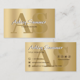 Luxury Gold Monogram Business Card
