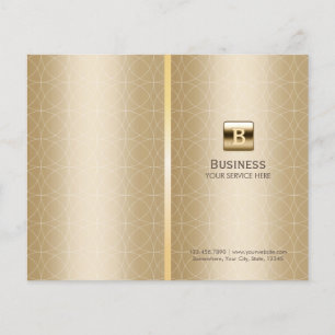 Luxury Gold Monogram Elegant Bi-Fold Brochure