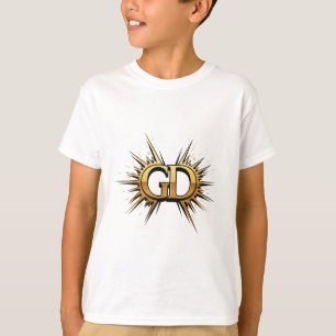 Luxury Gold Monogram Emblem Logo Design T-Shirt