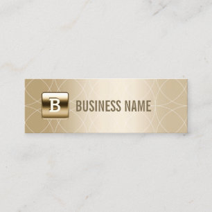 Luxury Gold Monogram Metallic Mini Business Card
