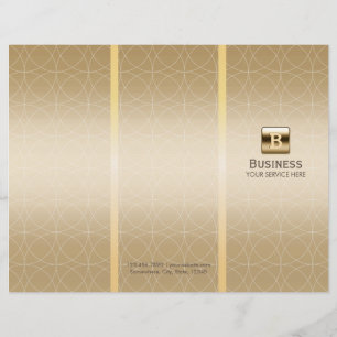 Luxury Gold Monogram Tri-Fold Modern Brochures