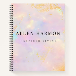 Luxury Gold Nebula Custom Name Inspired Living Notebook