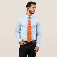Luxury gold & orange geometric pattern neck tie