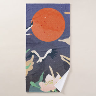 Luxury gold oriental style background. Chinese and Bath Towel