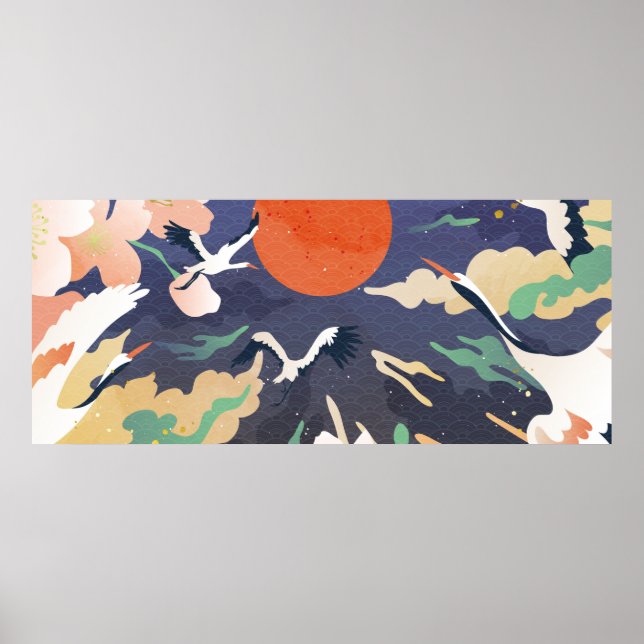 Luxury gold oriental style background. Chinese and Poster (Front)