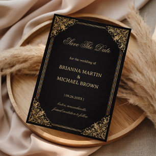 Luxury Gold Ornate Elegant Save The Date