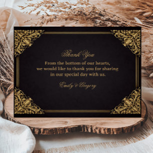 Luxury Gold Ornate Elegant Thank You Card