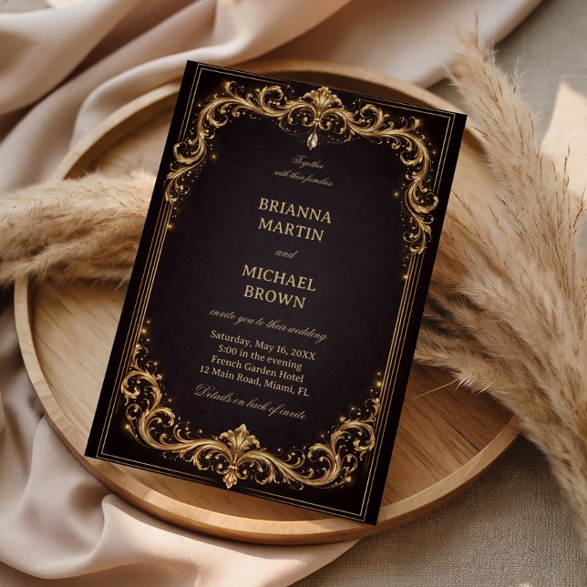 Luxury Gold Ornate Sparkle Invitation (Creator Uploaded)