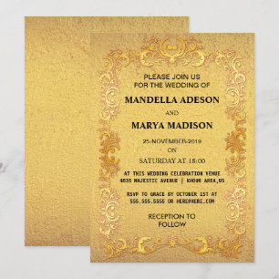 Luxury Gold Ornate Wedding Invitation