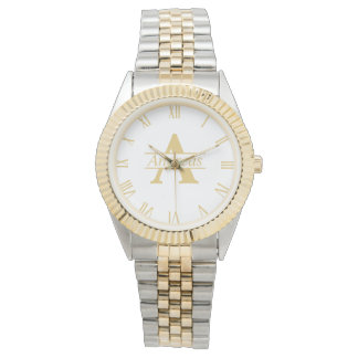 Luxury Gold Personalized Monogram and Name Watch