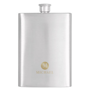 Luxury Gold Personalized Monogram Hip Flask