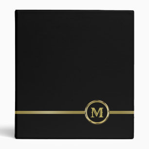 Luxury gold personalized Monogram on black Binder