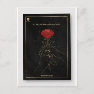 Luxury Gold & Red Rose Valentine’s Thank You Card