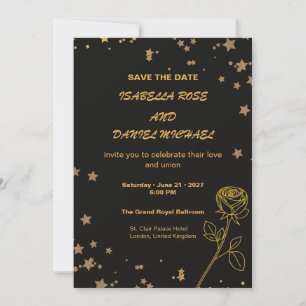 Luxury Gold Save the Date Wedding Card