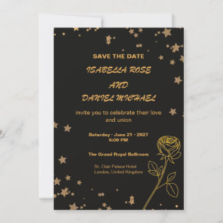 Luxury Gold Save the Date Wedding Card