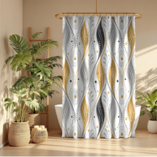 Luxury Gold Silver Black Art Deco Abstract Pattern