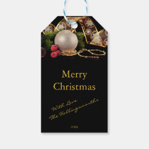 Luxury Gold Silver Black Merry Christmas  Gift Tags