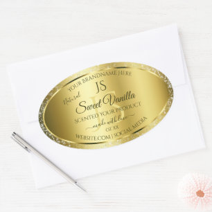 Luxury Gold Soft Glitter Initials Product Labels