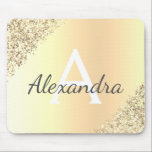 Luxury Gold Sparkle Glitter Monogram Name Mouse Pad<br><div class="desc">Gold Faux Sparkle and Glitter Metallic Foil Monogram Name and Initial Monogram Mouse pad. This luxury chic girly monogrammed Mousepad is perfect for the home or office and would be a perfect gift for a student or co-worker. Please contact the designer for matching items.</div>