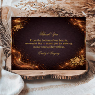Luxury Gold Sparkle Wave Thank You Card