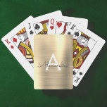 Luxury Gold Stainless Steel Monogram Playing Cards<br><div class="desc">Luxury Gold Faux Metallic Foil Stainless Steel Elegant Monogram Playing Cards. These playing cards can be customized to include your initial and first name and make a great party favour for a birthday party,  bridal shower or bachelorette party.</div>