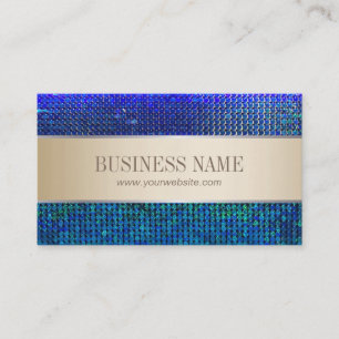 Luxury Gold Stripe Teal Blue Glitter Background Business Card