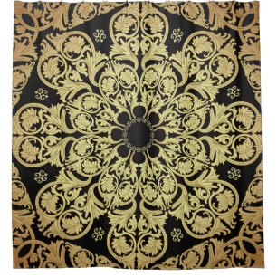 Luxury Gold Swirls Floral Background