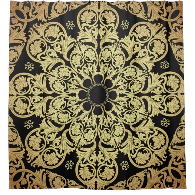 Luxury Gold Swirls Floral Background (Front)