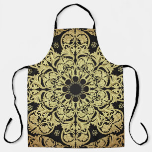 Luxury Gold Swirls Floral Background Apron