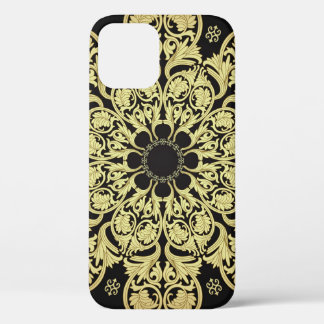 Luxury Gold Swirls Floral Background iPhone 12 Case