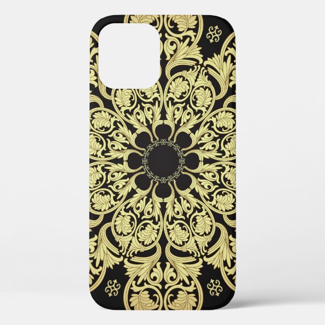 Luxury Gold Swirls Floral Background Case-Mate iPhone Case (Back)