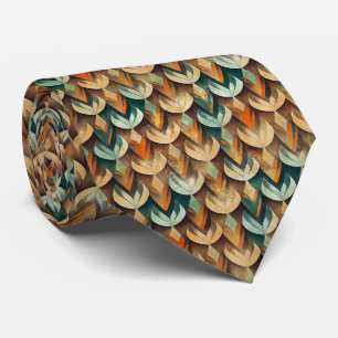 Luxury Gold Teal Art Deco Abstract Pattern Tie