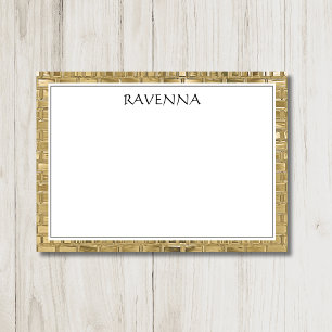 Luxury Gold Texture Black Border Name Script Card