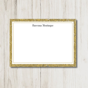 Luxury Gold Texture Border Black Name Script Card