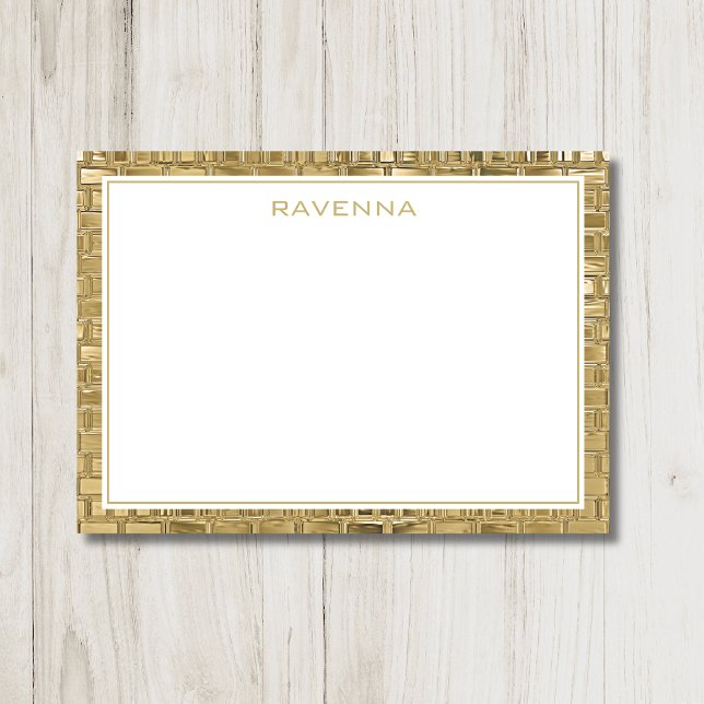 Luxury Gold Texture Border Elegant Name Script Card (Creator Uploaded)