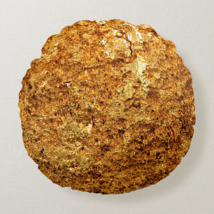 Luxury gold texture. round pillow