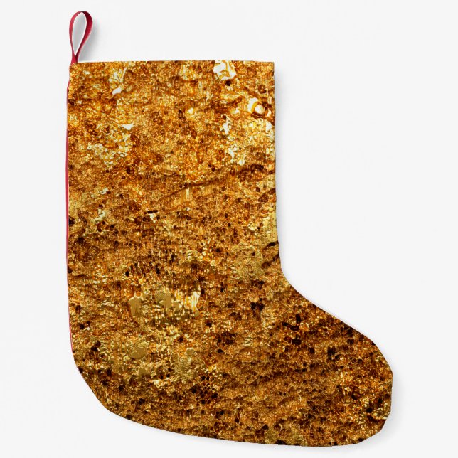 Luxury gold texture. small christmas stocking (Front)