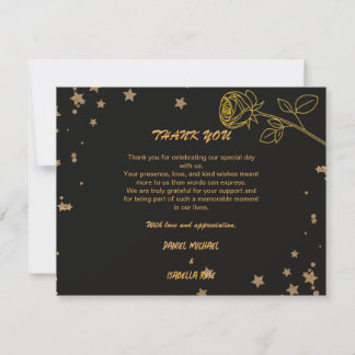 Luxury Gold THANK YOU Wedding Card