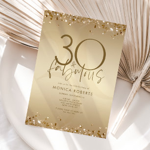 Luxury Gold Thirty & Fabulous Birthday Invitation