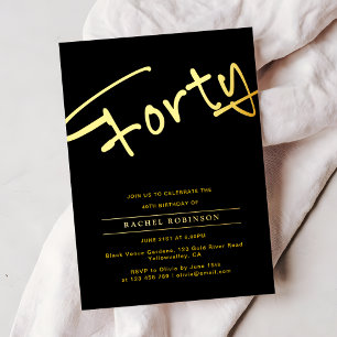 Luxury Gold Typography 40tH Birthday Party Real
